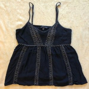 American Eagle: Navy Blue Summer Tank Top